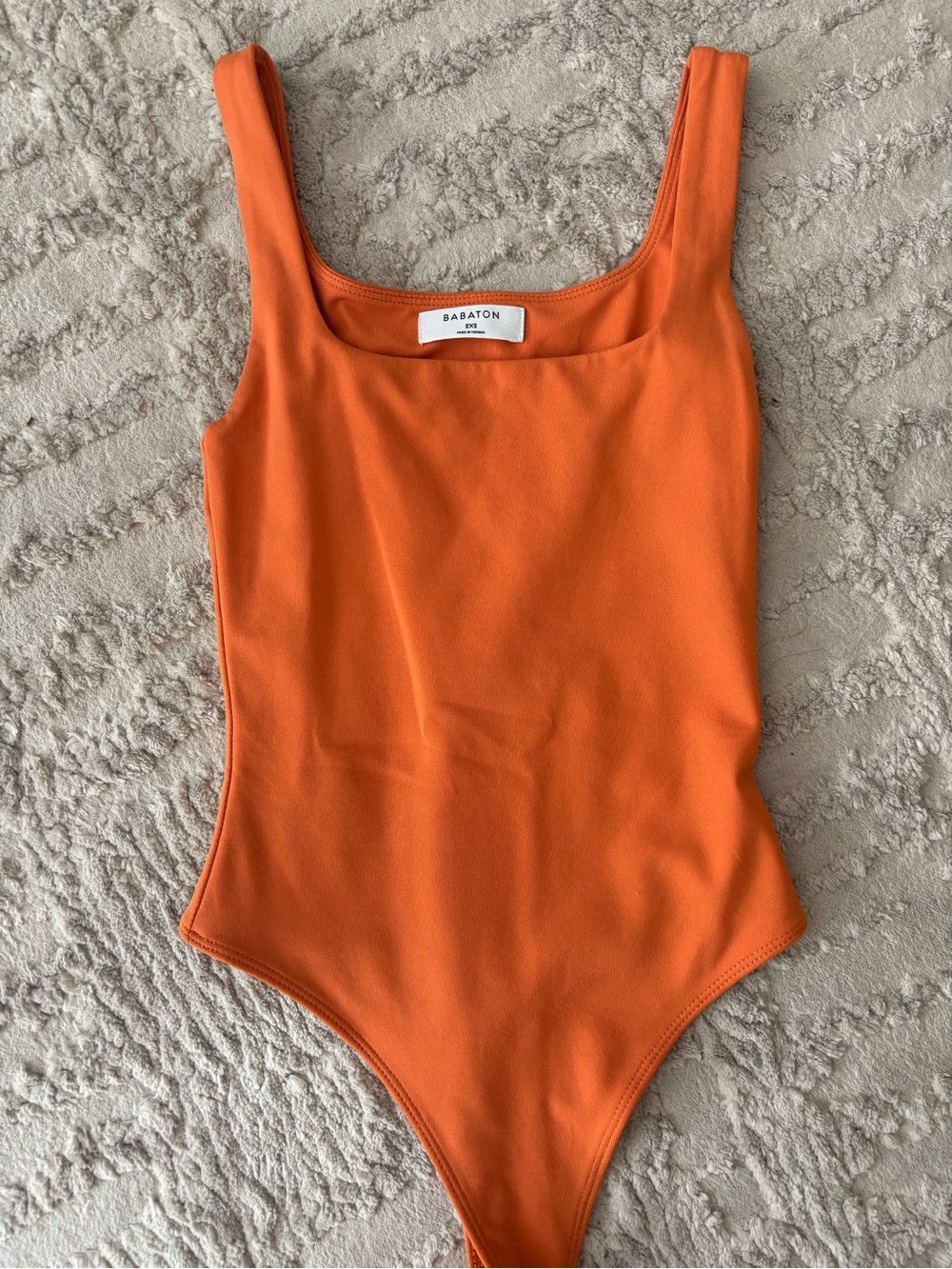 Aritzia Orange Square Neck Bodysuit